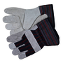 Memphis Glove Large Economy Grade Shoulder Leather Palm Gloves With Fabric Back And Rubberized Safety Cuff