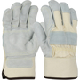 Protective Industrial Products Large Gray And Blue Split Cowhide Palm Gloves With Canvas Back And Safety Cuff