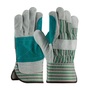 Protective Industrial Products Blue Split Cowhide Palm Gloves With Canvas Back And Safety Cuff