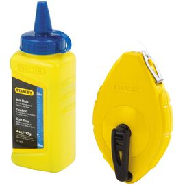 Stanley® Yellow Chalkbox Set With Chalk Reel and Blue Chalk (ABS)