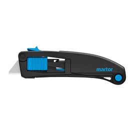 Martor 148 mm X 18 mm X 42 mm Black/Blue Polycarbonate Plastic SECUPRO MAXISAFE Semi-Automatic Retractable Safety Knife