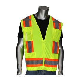 Protective Industrial Products X-Large Hi-Viz Yellow Polyester/Mesh Vest