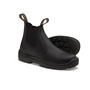 Size 7.5 Black #491 Leather Plain Soft Toe Boots With TPU