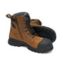 Blundstone Men's Size 3/Women's Size 5 Brown #983 Leather Steel Toe Boots With Rubber Sole