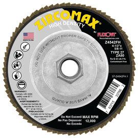 FlexOVit® ZIRCOMAX® 4 1/2" X 5/8" - 11" 80 Grit Type 27 Flap Disc