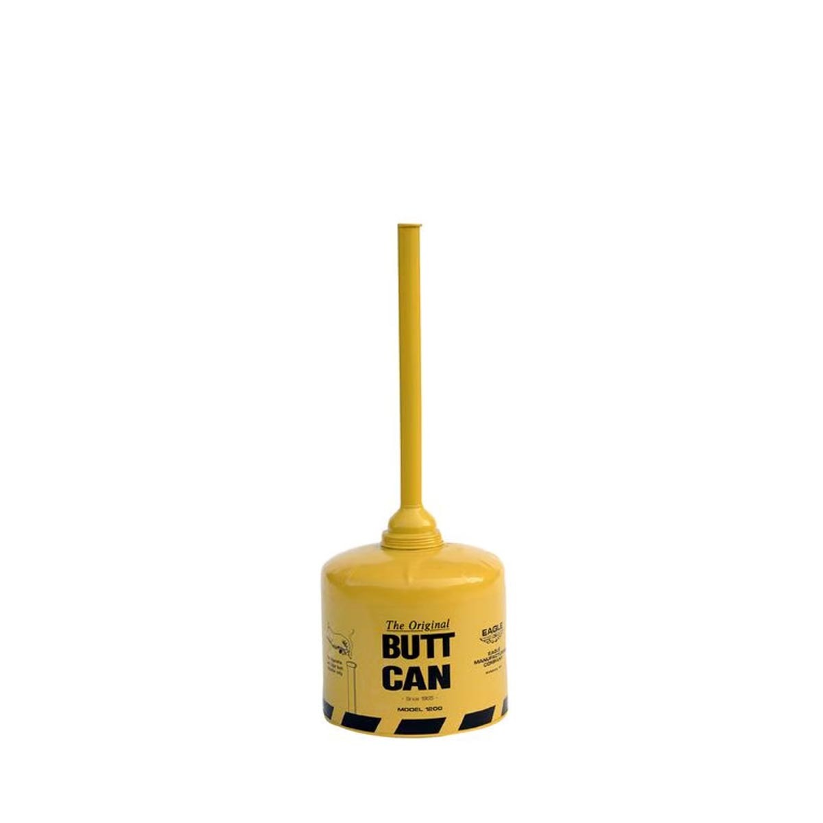 cigarette butt can Receptacles (6-Pack) Eagle Powder Coated Yellow 5 gal Butt Can with poly tube is made of galvanized steel for durability and is suitable for designated smoking areas Eagle Original Butt Can -