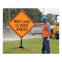 Accuform Signs® 8" X 6" Orange/Black Steel Tilt-Adjust™ Sign Stand and Post/Construction Sign