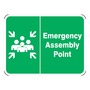 Accuform Signs® 18" X 24" White/Green Engineer Grade Reflective Aluminum Safety Sign "EMERGENCY ASSEMBLY POINT"