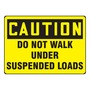 Accuform Signs® 10" X 14" Black/Yellow Aluminum Safety Sign "CAUTION DO NOT WALK UNDER SUSPENDED LOADS"
