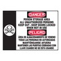 Accuform Signs® 14" X 20" Black/Red/White Aluminum Bilingual/Safety Sign "DANGER STORAGE AREA ALL UNAUTHORIZED PERSONS KEEP OUT KEEP DOORS LOCKED WHEN NOT IN USE"