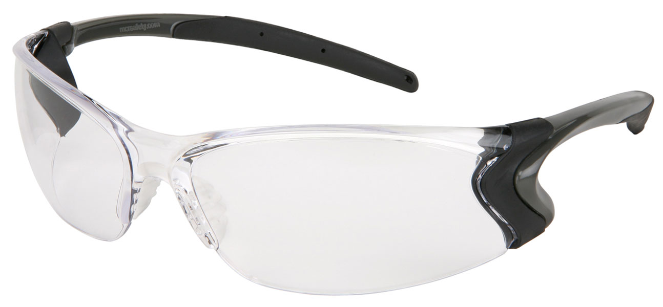 Crews Backdraft® Black Safety Glasses With Clear Anti-Fog/Anti-Scratch Lens