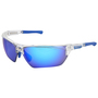 Crews Dominator™ DM3 Clear And Blue Safety Glasses With Blue Mirror/Hard Coat Lens