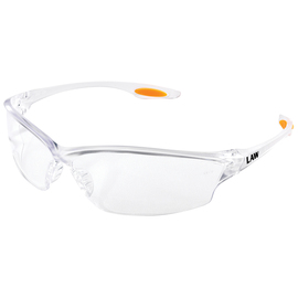MCR Safety® Law® 2 Wrap-Around Dielectric Clear Safety Glasses With Clear Anti-Fog/Anti-Scratch Lens