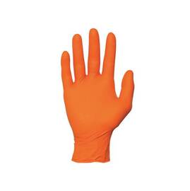 SafePath Large Orange Medium Duty 5 mil Nitrile Powder-Free Disposable Exam Gloves (100 Gloves Per Box)