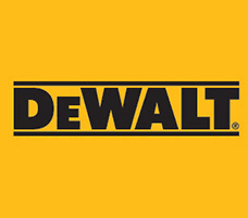 The DEWALT logo displayed on a yellow background