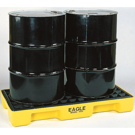 Eagle 26 1/4" X 51 1/2" X 6 1/2" Yellow HDPE Spill Containment Platform