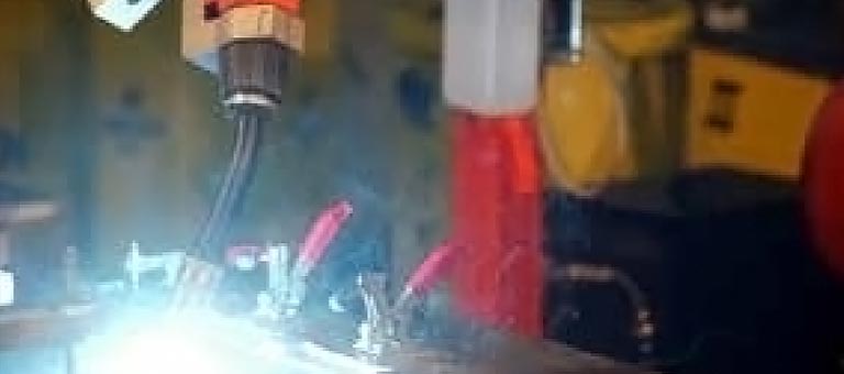 An automated welding arm utilizing Tweco welding products.