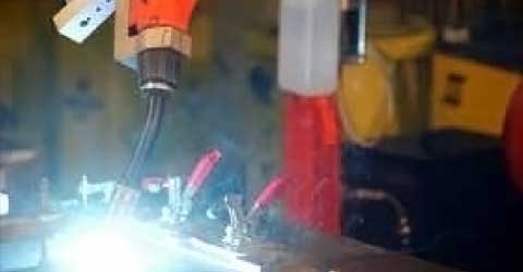 An automated welding arm utilizing Tweco welding products.