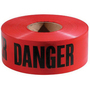 Harris Industries 3" X 1000' Red 2 mil Polyethylene BT Series Barricade Tape "DANGER DANGER DANGER"