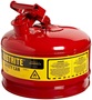 Justrite® 2 1/2 Gallon Red Galvanized Steel Safety Can