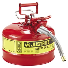 Justrite® 2 1/2 Gallon Red AccuFlow™ Galvanized Steel Safety Can