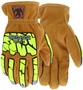 MCR Safety Large Predator® Sasquatch® Leather Driver Cut Resistant Gloves With TPR Back Coated Back of hand