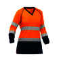 Protective Industrial Products Women's 2X Hi-Vis Orange Bisley® Fresche® Lightweight Cotton/Polyester Long Sleeve Shirt With Navy Bottom