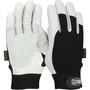 PIP® Large Black And White Ironcat® Goatskin Full Finger Mechanics Gloves With Hook And Loop Cuff