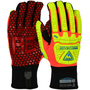 PIP® Large Black, Hi-Viz Yellow And Red R2™ Evolution Synthetic Leather Full Finger Impact Resistant Gloves With Neoprene Cuff