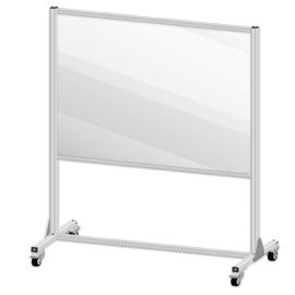 Accuform® 78" H x 50" W Silver/Gray Aluminum Frame And Plastic Panel Accu-Shield™ DP-X Mobile Partition Divider Panel