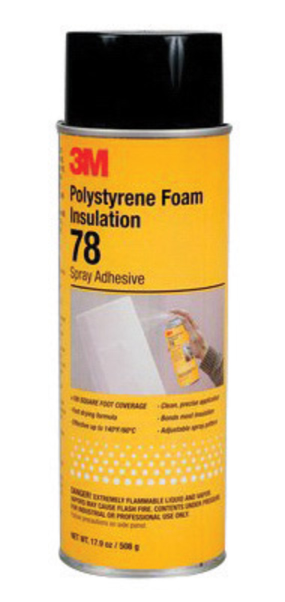3) CANS 3M POLYSTYRENE 78 SPRAY ADHESIVE NOS