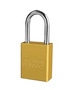 American Lock® Gold 1 1/2" X 3/4" Aluminum 5 Pin Safety Lockout Padlock With 1/4" X 1 1/2" X 3/4" Shackle (Keyed Alike)