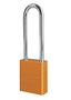 American Lock® Orange 1 1/2" X 3/4" Aluminum Safety Lockout Padlock With 1/4" X 3" X 3/4" Shackle (6 Locks Per Set, Keyed Differently And Master Keyed)