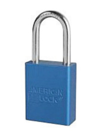 American Lock® Blue 1 1/2" X 3/4" Aluminum 5 Pin Safety Lockout Padlock With 1/4" X 1 1/2" X 3/4" Shackle (Keyed Differently)
