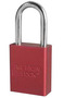 American Lock® Red 1 1/2" X 3/4" Aluminum 6 Pin Rectangular Rekeyable Padlock With 1/4" X 3/4" X 1" Shackle (6 Locks Per Set, Keyed Differently)