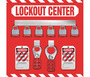 Accuform Signs® Red/White Aluminum StopOut® Lockout Center Store Board Kit "LOCKOUT CENTER"