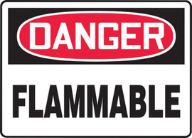 Accuform Signs® 7" X 10" Black/Red/White Aluminum Safety Sign "DANGER FLAMMABLE"