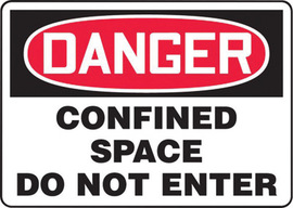 Accuform Signs® 7" X 10" Black/Red/White Aluminum Safety Sign "DANGER CONFINED SPACE DO NOT ENTER"