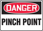 Accuform Signs® 10" X 14" White/Black/Red Aluminum Safety Sign "DANGER PINCH POINT"