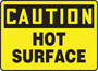 Accuform Signs® 10" X 14" Black/Yellow Aluminum Safety Sign "CAUTION HOT SURFACE"