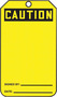 Accuform Signs® 5 3/4" X 3 1/4" Black And Yellow HS-Laminate Accident Prevention Blank Tag "CAUTION" With Pull-Proof Metal Grommeted 3/8" Reinforced Hole And OSHA Header (25 Per Pack)