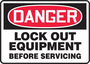 Accuform Signs® 10" X 14" Red/Black/White Aluminum Safety Sign "DANGER LOCKOUT EQUIPMENT BEFORE ENTERING"