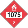 Accuform Signs® 10 3/4" X 10 3/4" Black/Red/White Plastic DOT Placard "1075 (LIQUEFIED PETROLEUM GAS) HAZARD CLASS 2 (WITH GRAPHIC)"