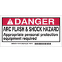 Brady® 2" X 4" Black/Red/White Permanent Acrylic Polyester Label (100 Per Roll) "ARC FLASH & SHOCK HAZARD APPROPRIATE PERSONAL PROTECTION EQUIPMENT REQUIRED"