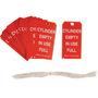Brady® 5 3/4" X 3" Red/White Rigid Paper Cylinder Status Tag (100 Per Pack) "CYLINDER EMPTY IN USE FULL"