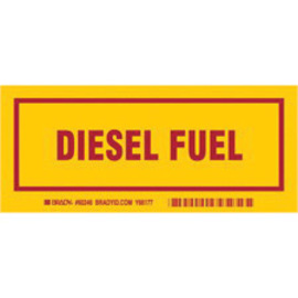 Brady® 3" X 7" Red/Yellow Permanent Acrylic Polyester Label (25 Per Pack) "DIESEL FUEL"