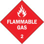 Brady® 10.75" X 10.75" Red And White 0.004" Vinyl Vehicle Placard "FLAMMABLE GAS 2"