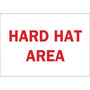 Brady® 10" X 14" X 1/10" Red And White Flame-Retardant/Rigid Fiberglass Protective Wear Sign "HARD HAT AREA"