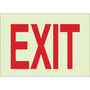 Brady® 7" X 10" X .063" Red And Phosphorescent Photoluminescent/Rigid Polyester | Polystyrene BradyGlo™ Safety Sign "Exit"