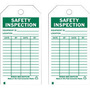 Brady® 5 3/4" X 3" Green/White Rigid Polyester Safety Inspection Control Tag (10 Per Pack) "EQUIPMENT ID___LOCATION___DATE___BY___DATE___BY___"